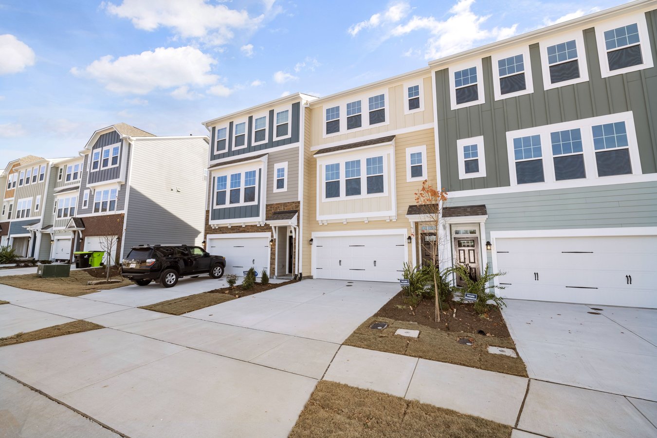 A modern townhome and strata complex
